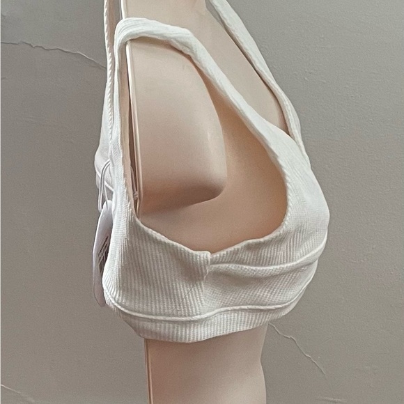 NWT Princess Polly So Simple white ribbed lined bralette, size 6 athleisure - Picture 9 of 15